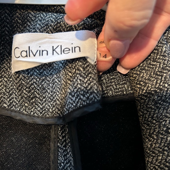 Calvin Klein midweight 1 button black tweed style blazer Size 14, fits 12/14 - Picture 7 of 9